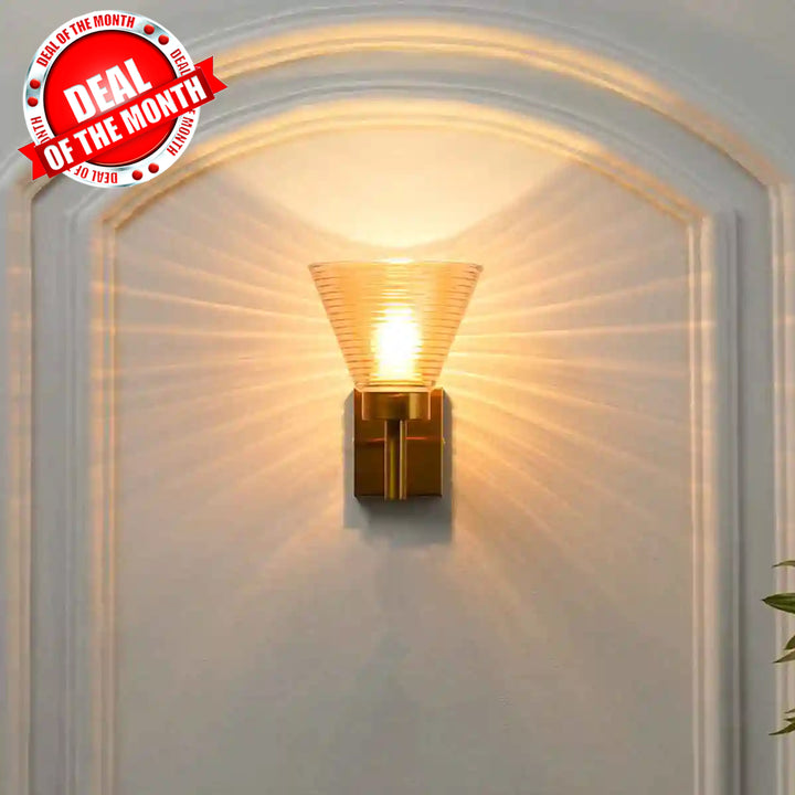 Sagara Single Arm Wall Light in Brass Finish