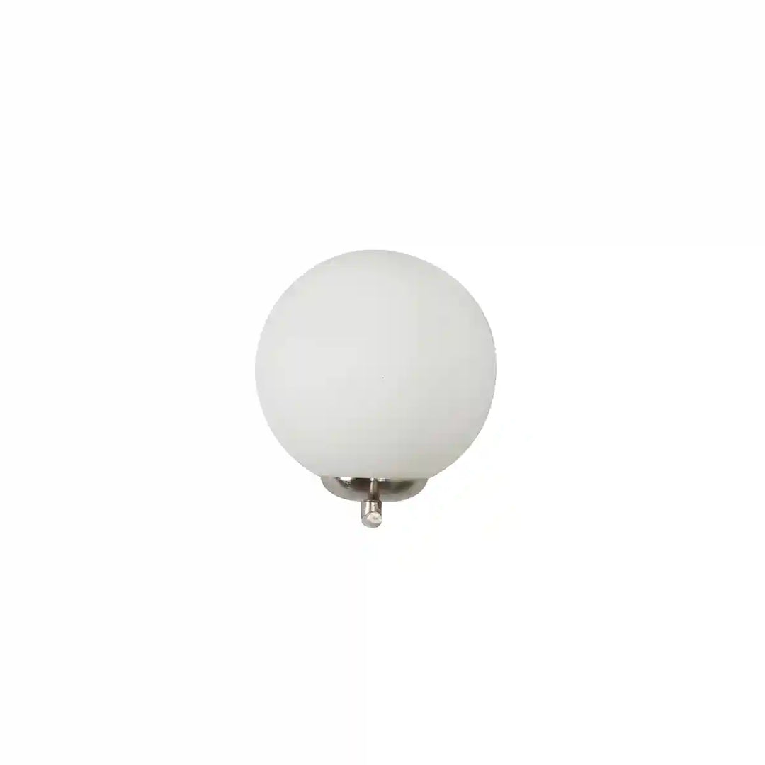 Moon Nickel & Frosted White Finish Wall Light