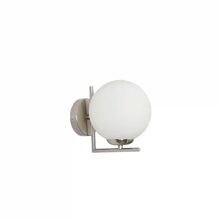Moon Nickel & Frosted White Finish Wall Light
