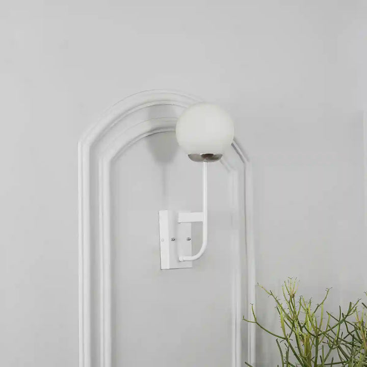 MINSTER White & Frosted White Finish Wall Light