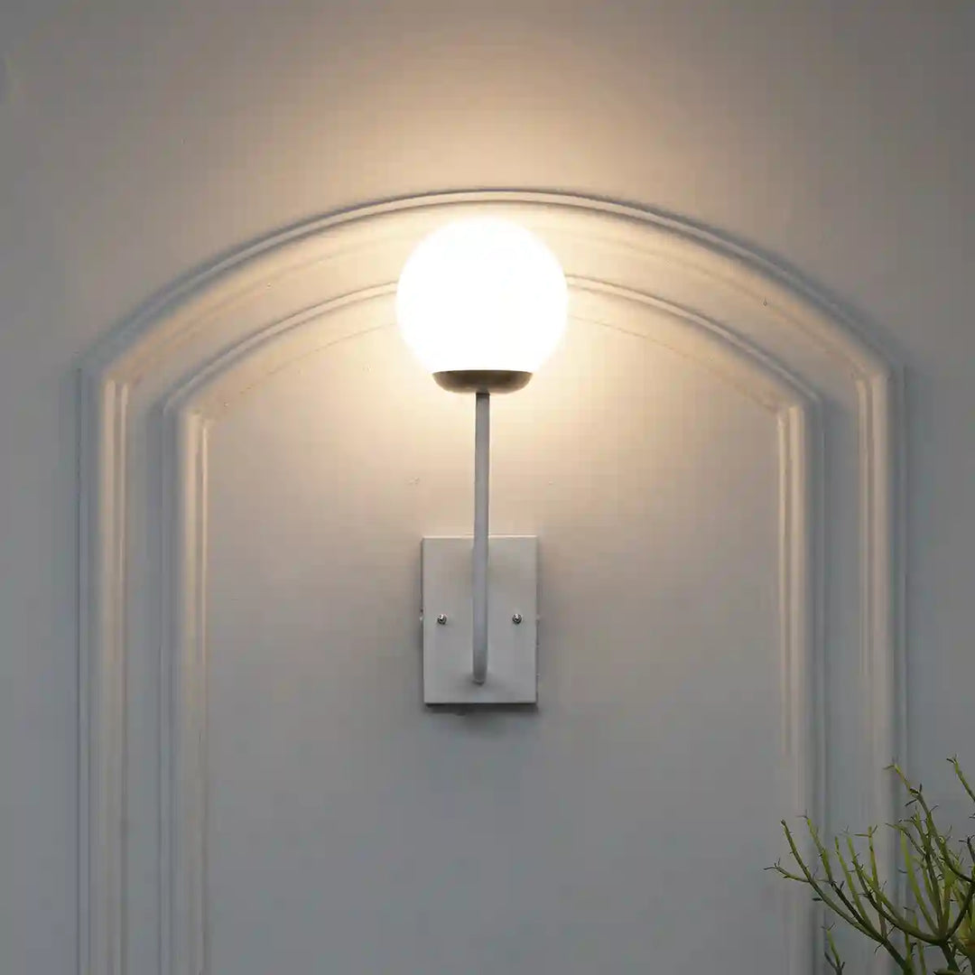 MINSTER White & Frosted White Finish Wall Light