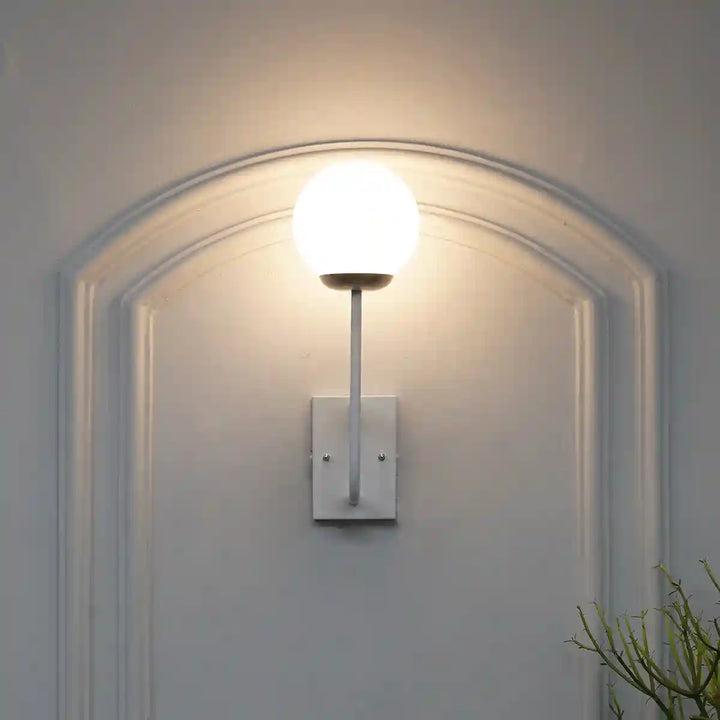 MINSTER White & Frosted White Finish Wall Light