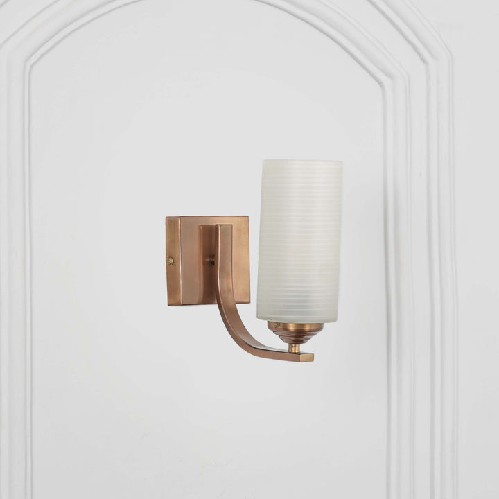 ANDRETTI Single Light Bathroom Wall Fitting In Metal with White Glass