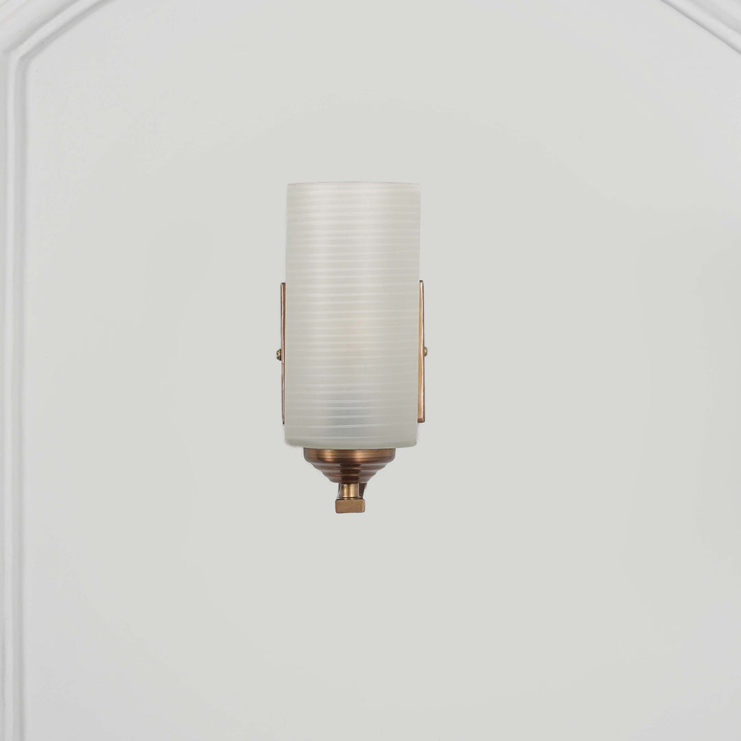 ANDRETTI Single Light Bathroom Wall Fitting In Metal with White Glass