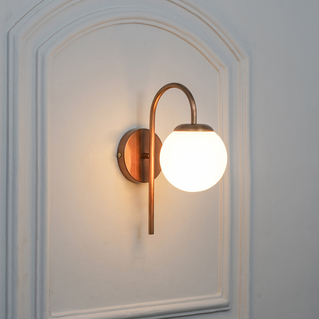CARTER Single Light Wall Fitting In Metal With Opal Frosted White Glass