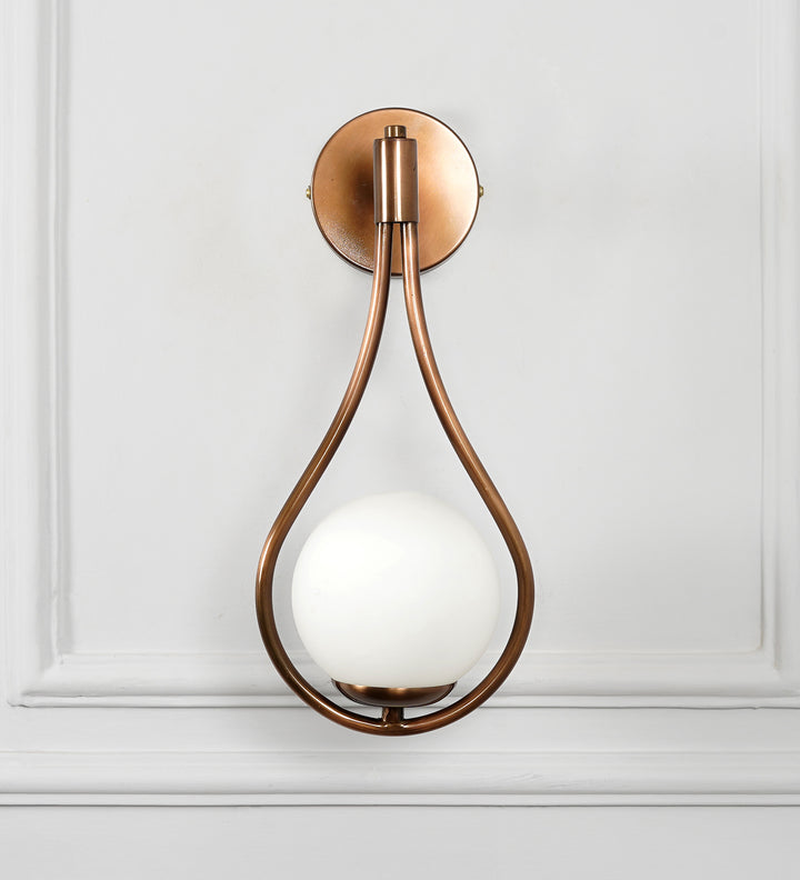 BIRDS Single Light Wall Fitting In Metal with Opal Frosted White Glass