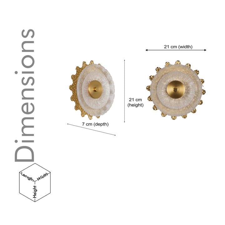 ZEN Integrated Single Light LED Wall Fitting In Brass Finish Metal With Frosted White Glass