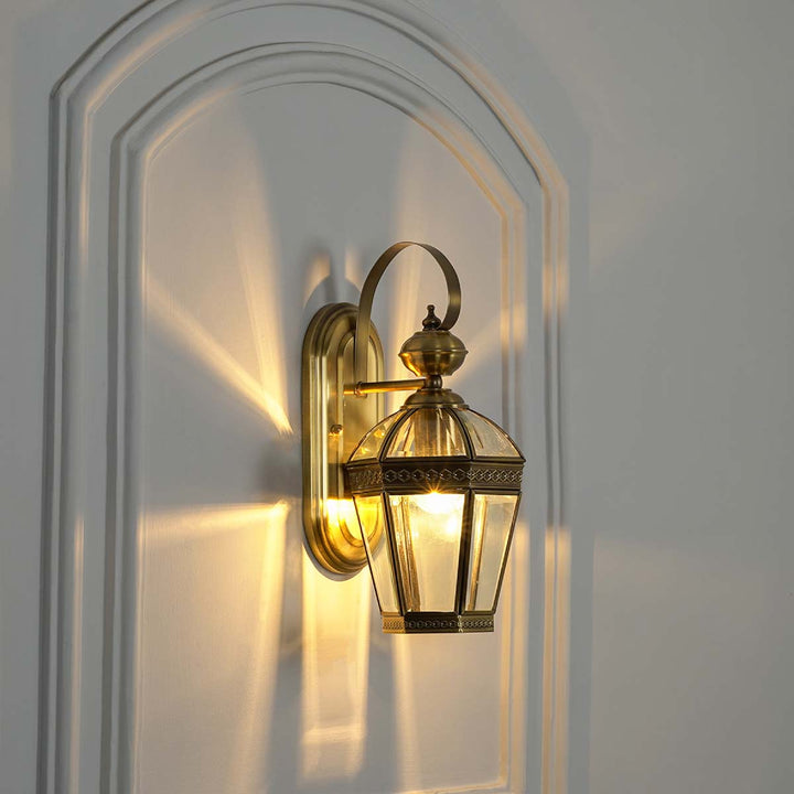 Thorton Classic Brass And Glass Lantern Wall Light