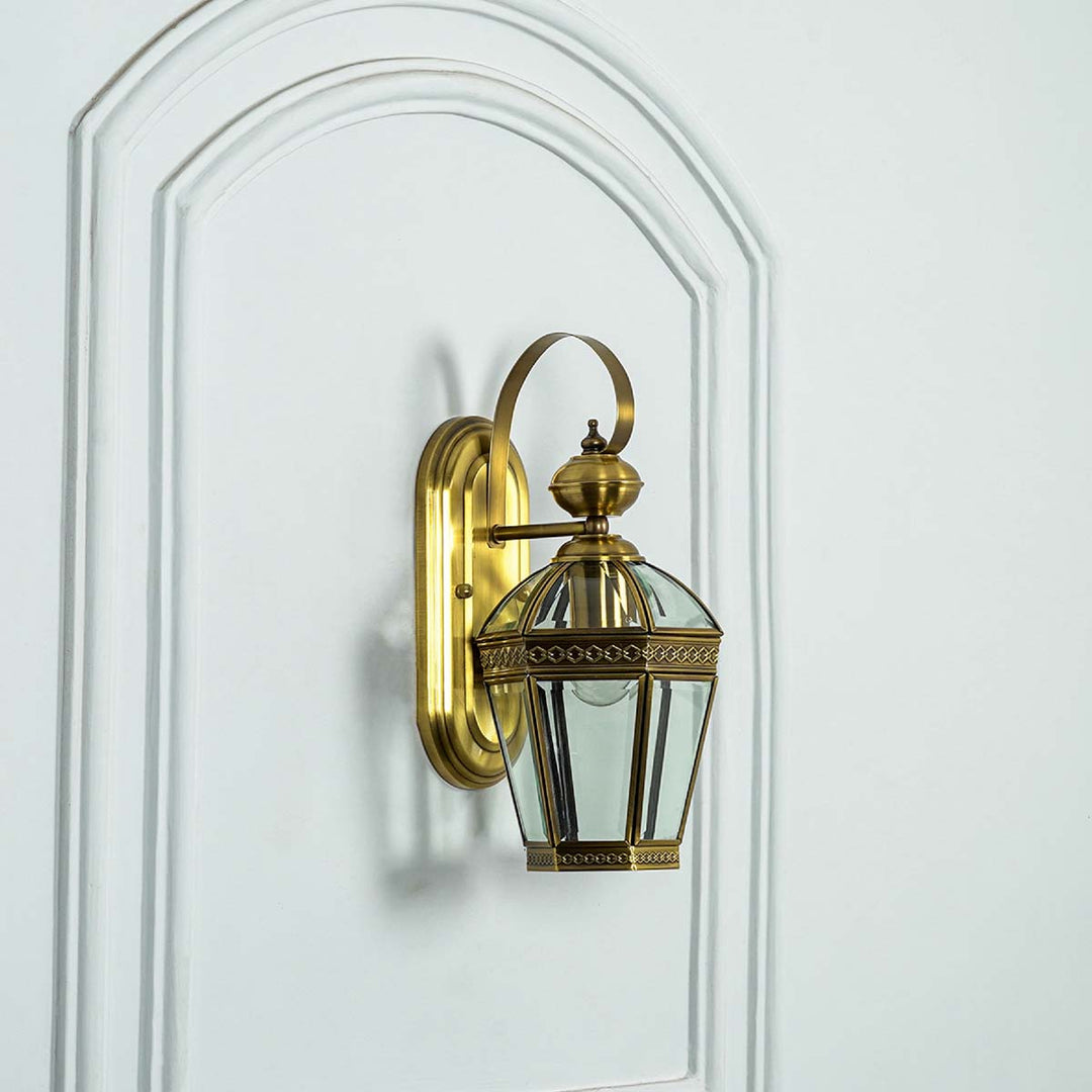 Thorton Classic Brass And Glass Lantern Wall Light