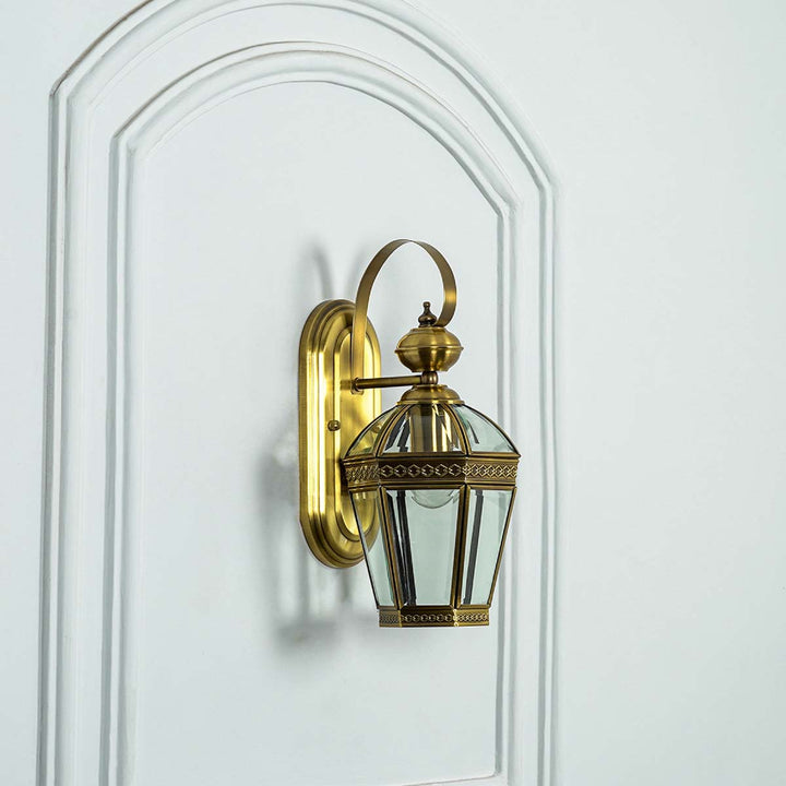 Thorton Classic Brass And Glass Lantern Wall Light
