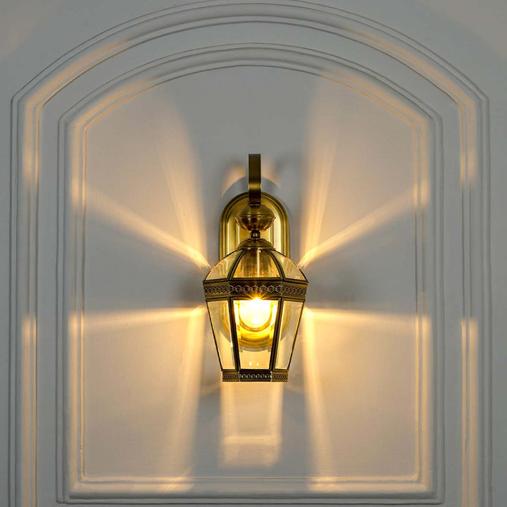 Thorton Classic Brass And Glass Lantern Wall Light