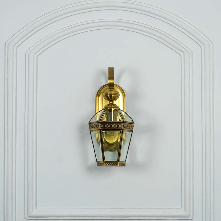 Thorton Classic Brass And Glass Lantern Wall Light