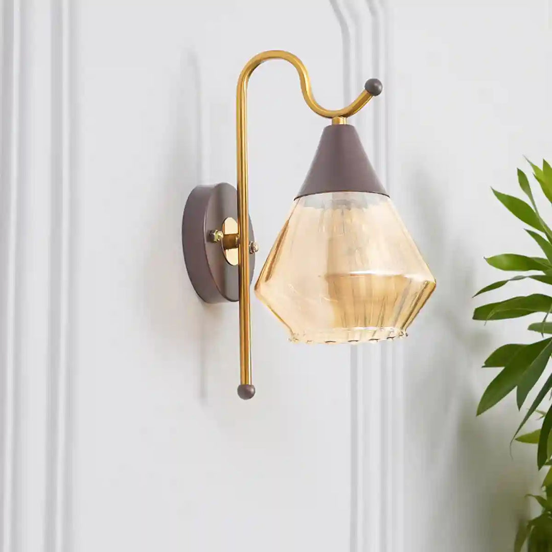 Deyle Fusion Brown and Brass Finish Wall Light