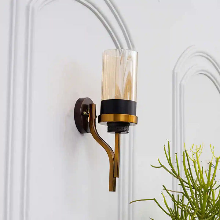 Marco Matte Black and Brass Wall Light