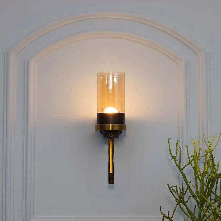 Marco Matte Black and Brass Wall Light
