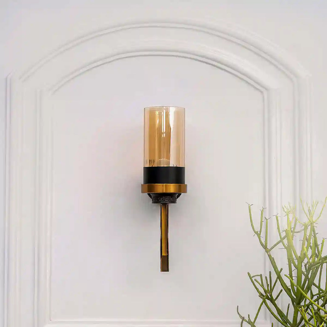 Marco Matte Black and Brass Wall Light