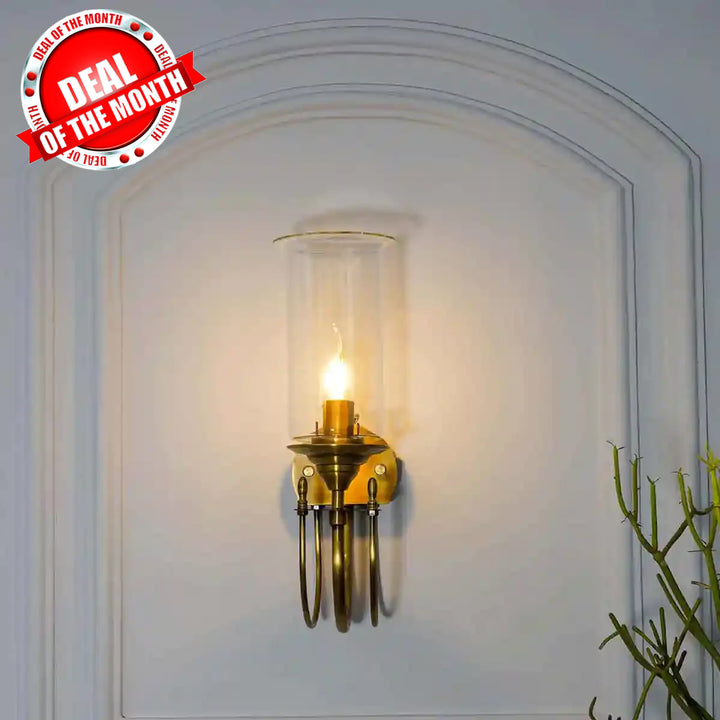 Stella Clear Glass and Gold Metal Wall Light