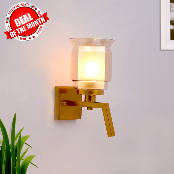 Hylton Single Light Amber Glass Wall Light