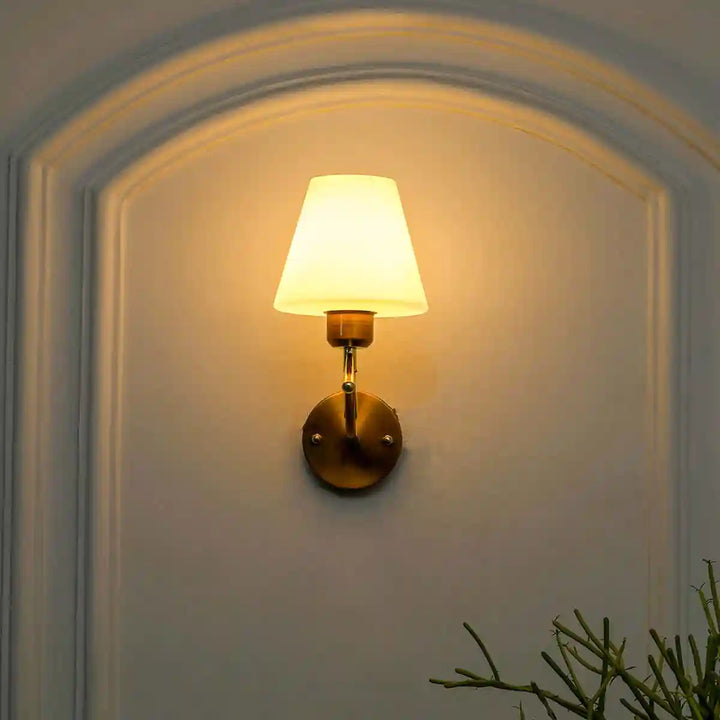 Hollis Glass and Metal Single Shade Wall Light