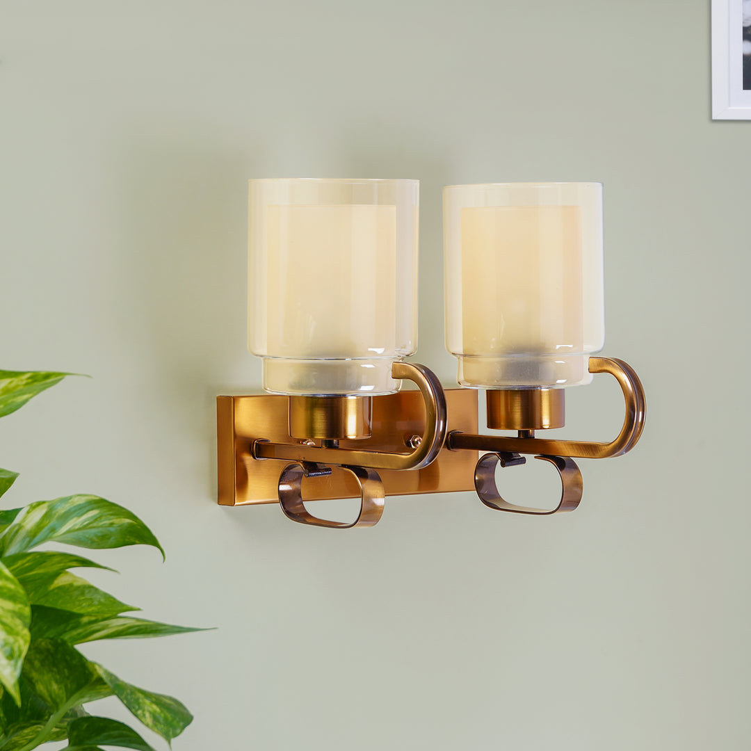 POPPY Dual Light Brass Metal Wall Light