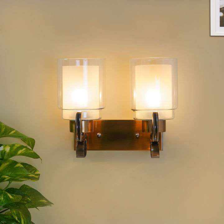 POPPY Dual Light Brass Metal Wall Light