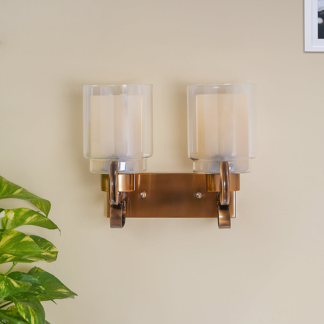 POPPY Dual Light Brass Metal Wall Light