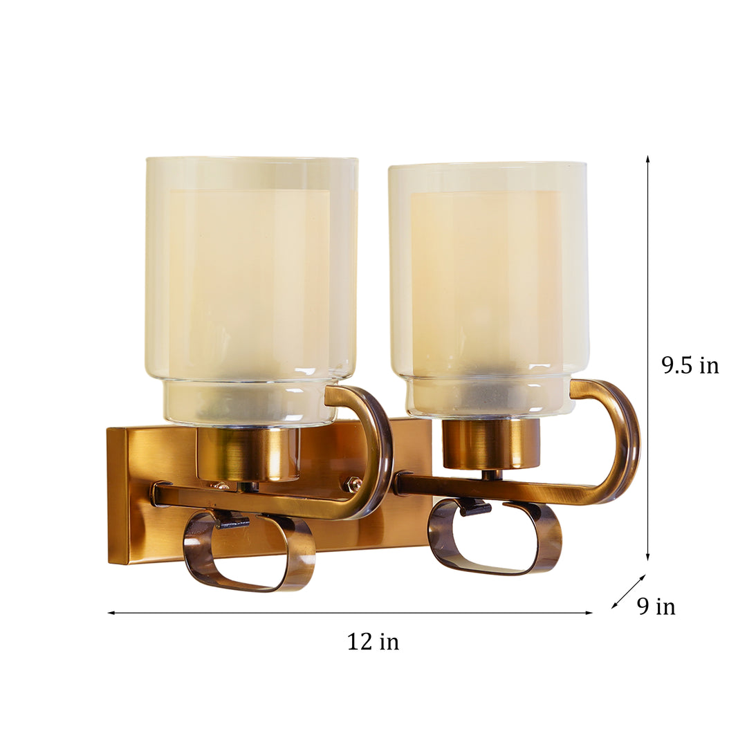 POPPY Dual Light Brass Metal Wall Light