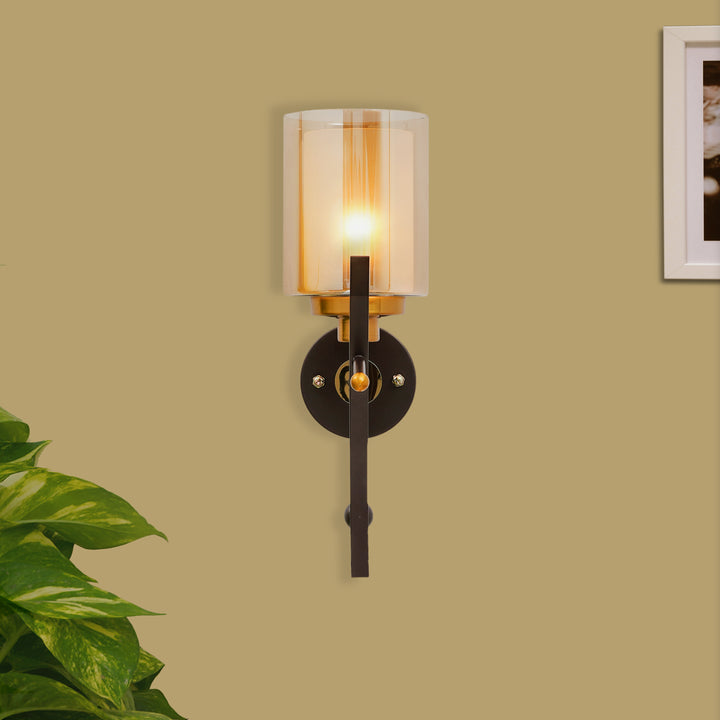 DORMA Single Light Brown Glass Wall Light