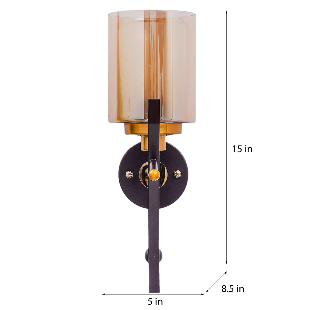 DORMA Single Light Brown Glass Wall Light