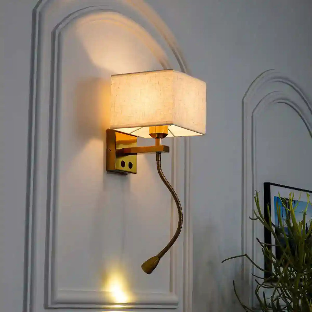 Princess With LED downlighter Wall Light With White Cotton Shade