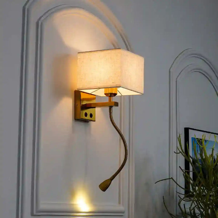 Princess With LED downlighter Wall Light With White Cotton Shade