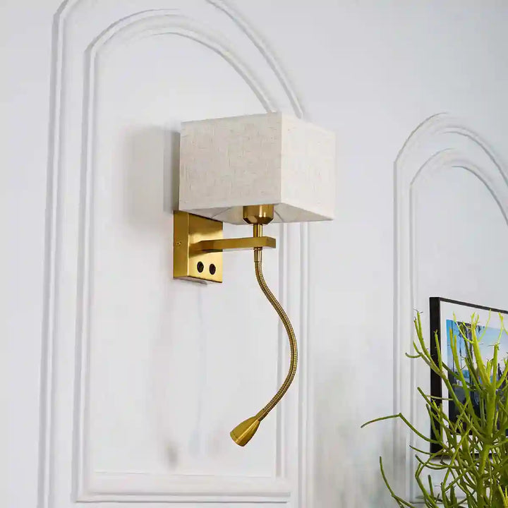 Princess With LED downlighter Wall Light With White Cotton Shade