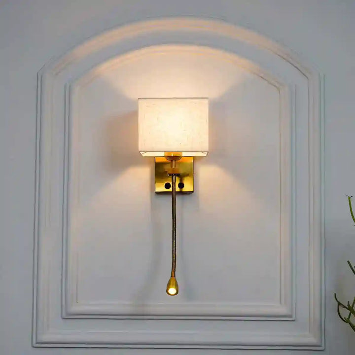 Princess With LED downlighter Wall Light With White Cotton Shade
