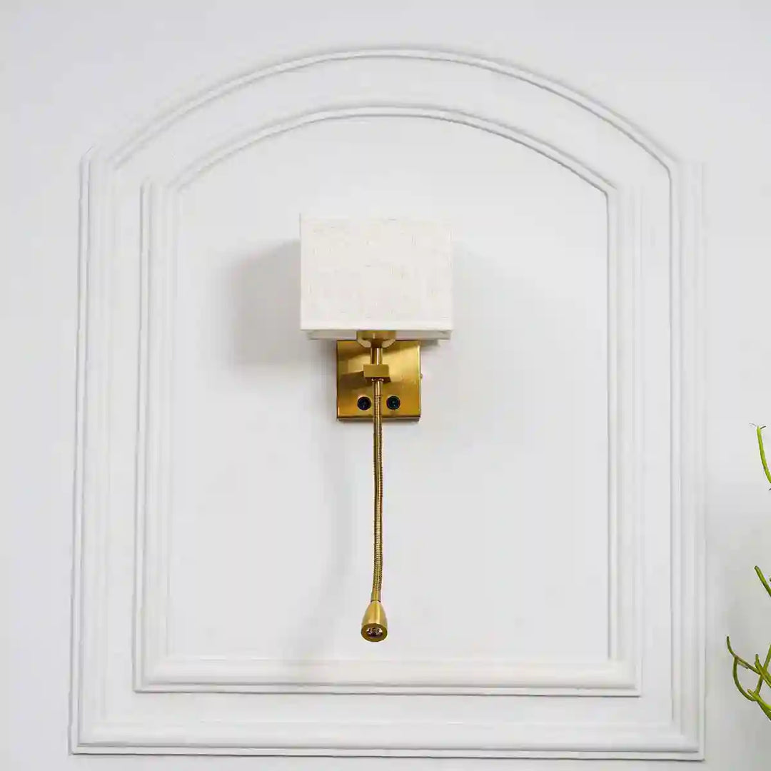 Princess With LED downlighter Wall Light With White Cotton Shade
