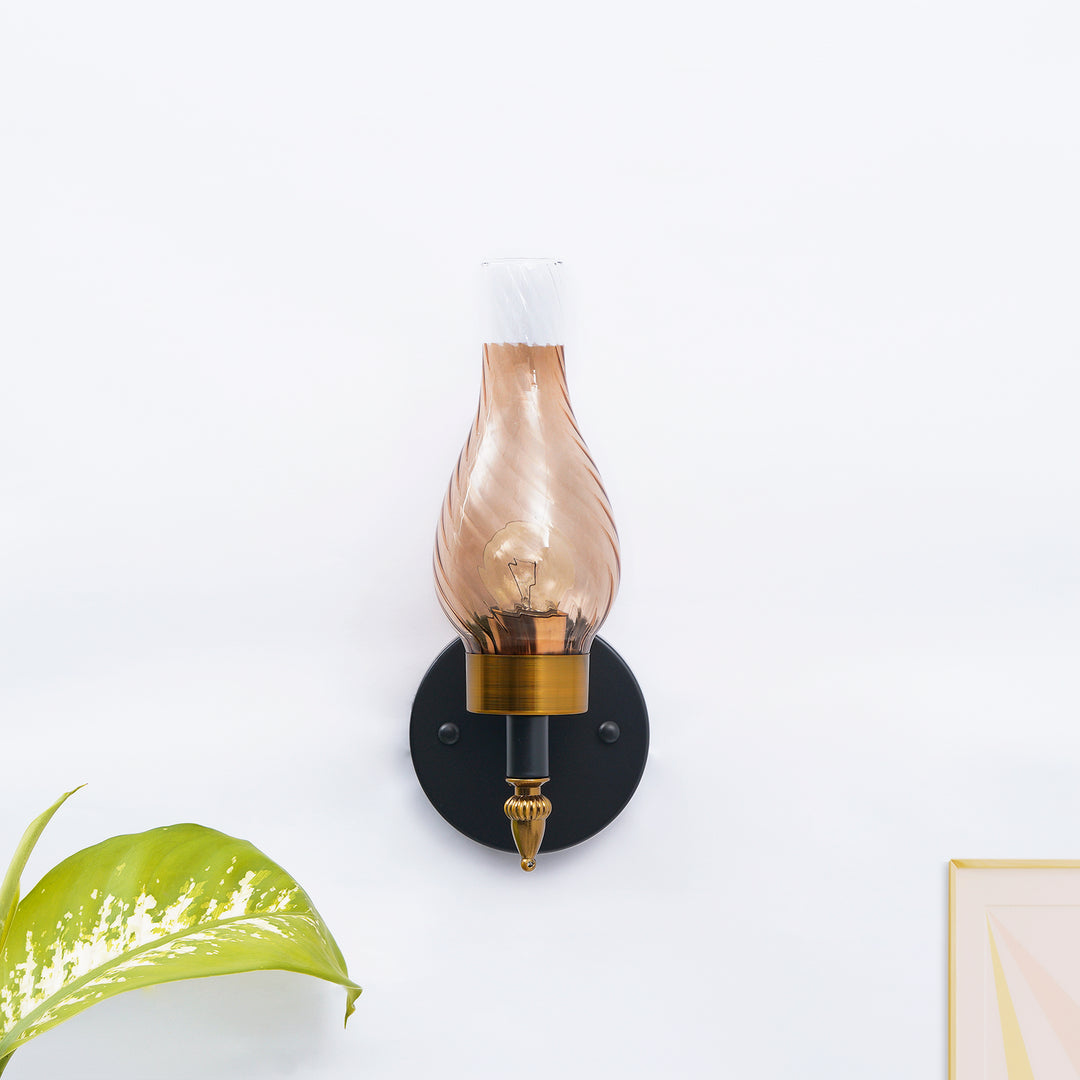 VESTRY Single Light Glass and Metal Wall Light