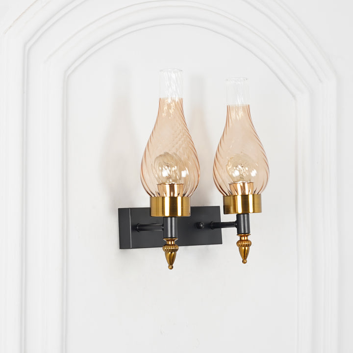 VESTRY Dual Light Glass and Metal Wall Light