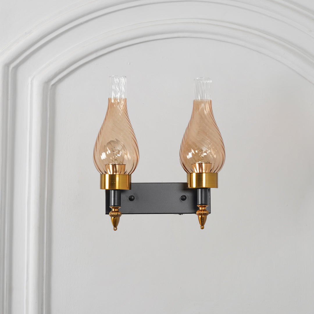VESTRY Dual Light Glass and Metal Wall Light