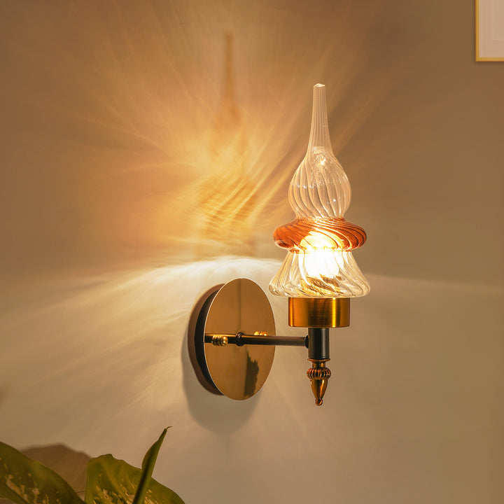 REGENCY Single Light Glass and Metal Wall Light