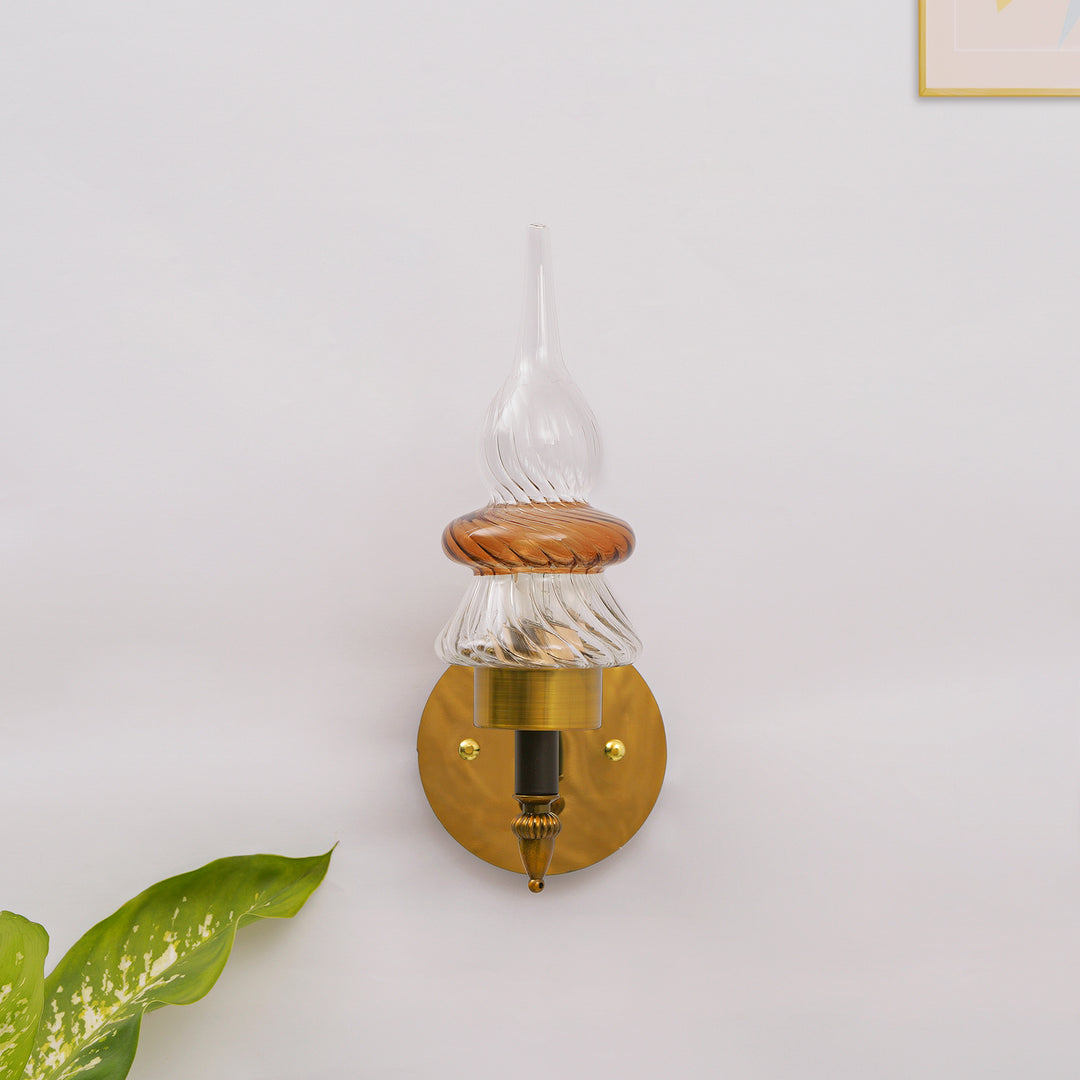 REGENCY Single Light Glass and Metal Wall Light