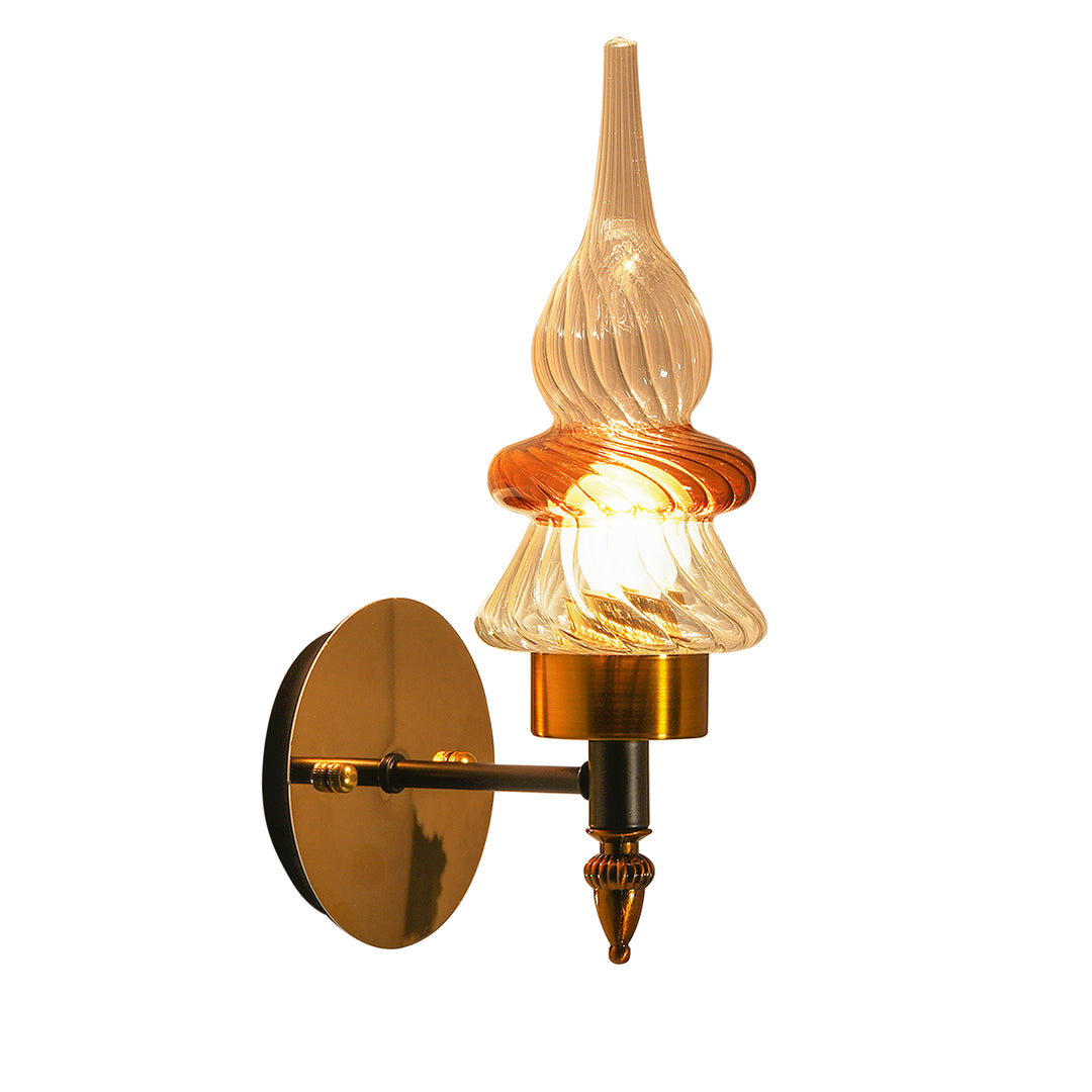 REGENCY Single Light Glass and Metal Wall Light