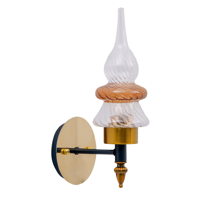 REGENCY Single Light Glass and Metal Wall Light