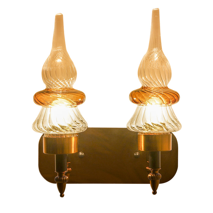 REGENCY Dual Light Glass and Metal Wall Light