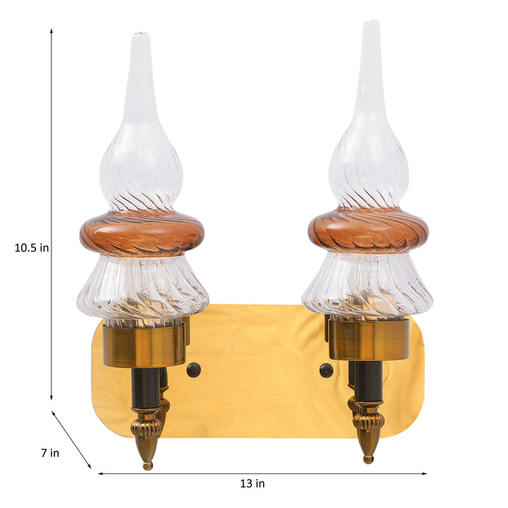 REGENCY Dual Light Glass and Metal Wall Light