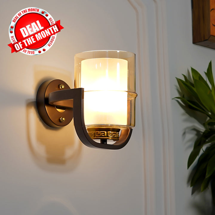 Vienna Single Light Glass and Metal Wall Light