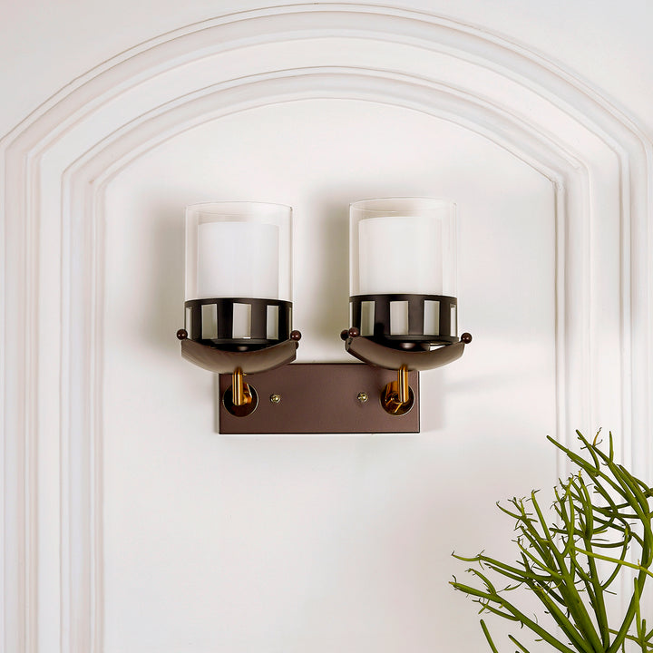 TACOMA Dual Light Glass and Metal Wall Light