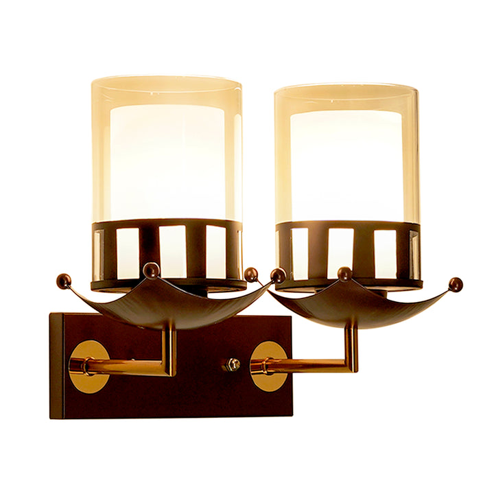 TACOMA Dual Light Glass and Metal Wall Light
