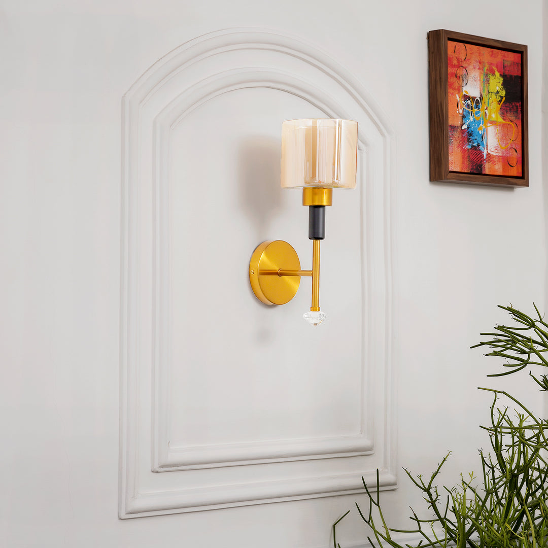 BOMBAZINE Single Light Glass and Metal Wall Light