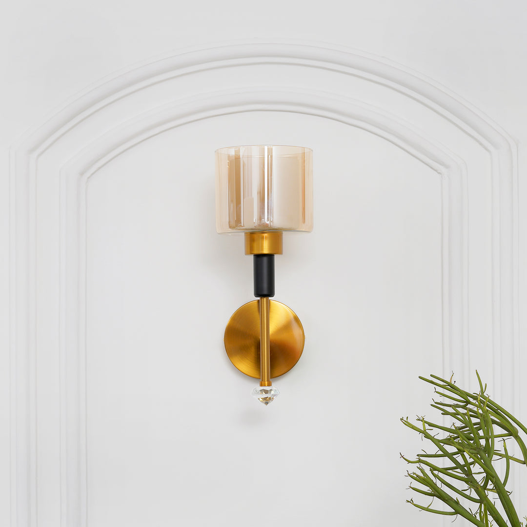 BOMBAZINE Single Light Glass and Metal Wall Light