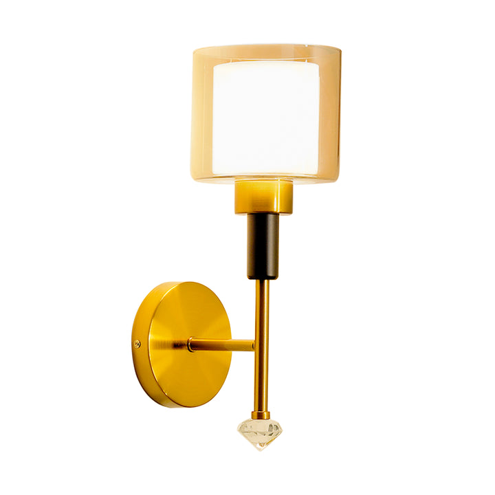 BOMBAZINE Single Light Glass and Metal Wall Light