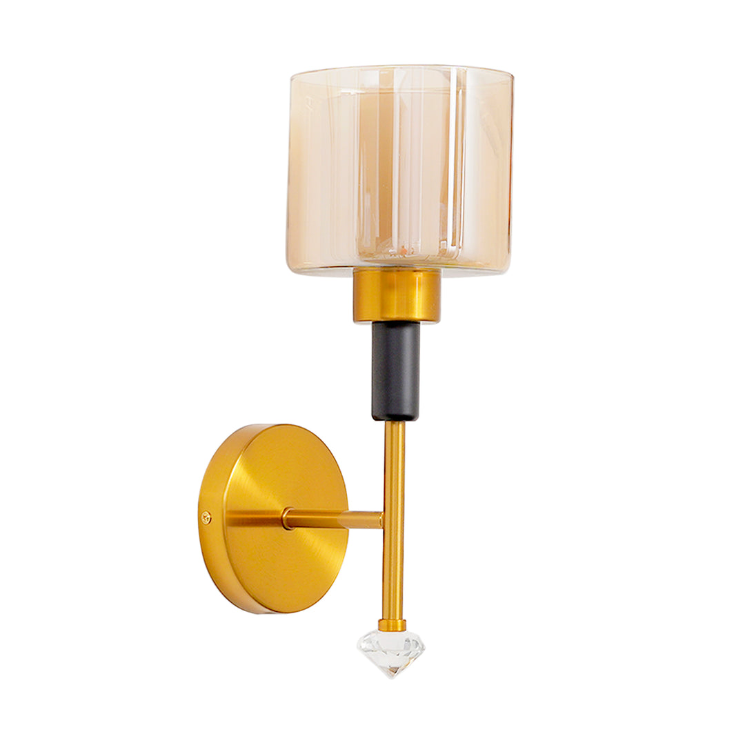 BOMBAZINE Single Light Glass and Metal Wall Light